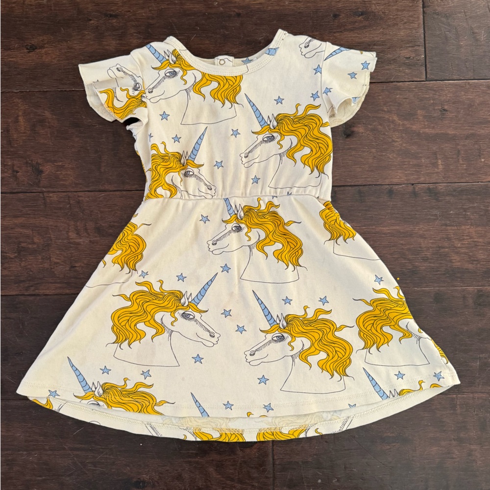 Mini Rodini girls unicorn dress.